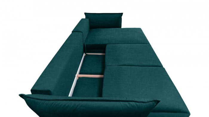 Coltar Living CARMEN Set-2, extensibil cu functie relaxare si depozitare, dreapta, stofa Turquoise 15 Boston, (318-342)x187x101, ext.283x140cm [6]