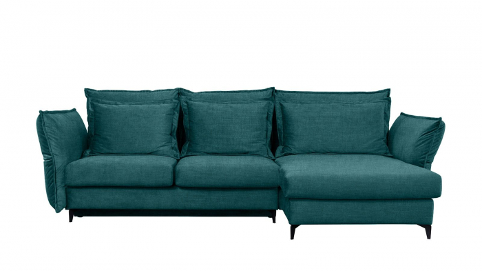 Coltar Living CARMEN Set-2, extensibil cu functie relaxare si depozitare, dreapta, stofa Turquoise 15 Boston, (318-342)x187x101, ext.283x140cm [2]