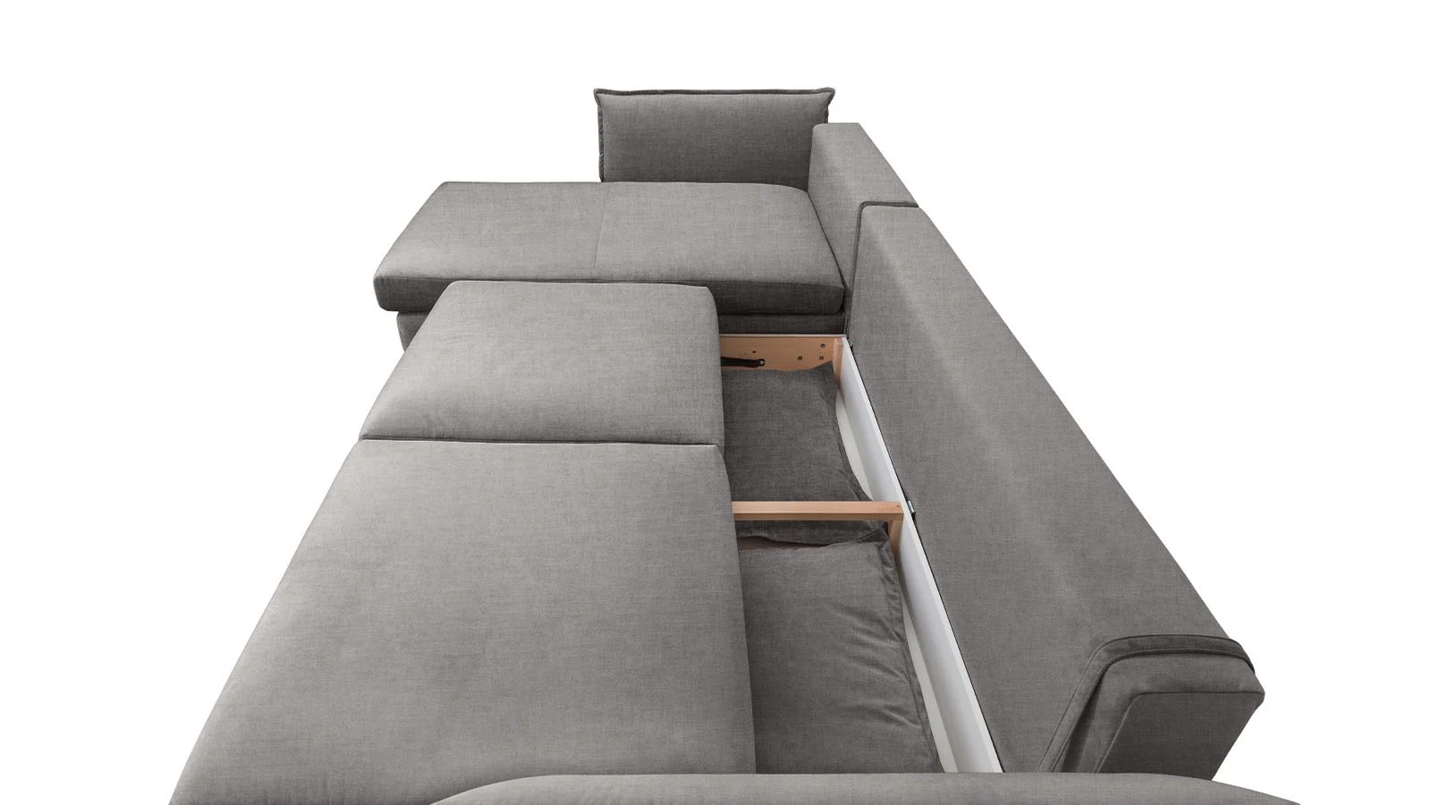 Coltar Living CARMEN Set-2, extensibil cu functie relaxare si depozitare, stanga, stofa gri Tarim 17, (318-342)x187x101, ext.283x140cm [4]