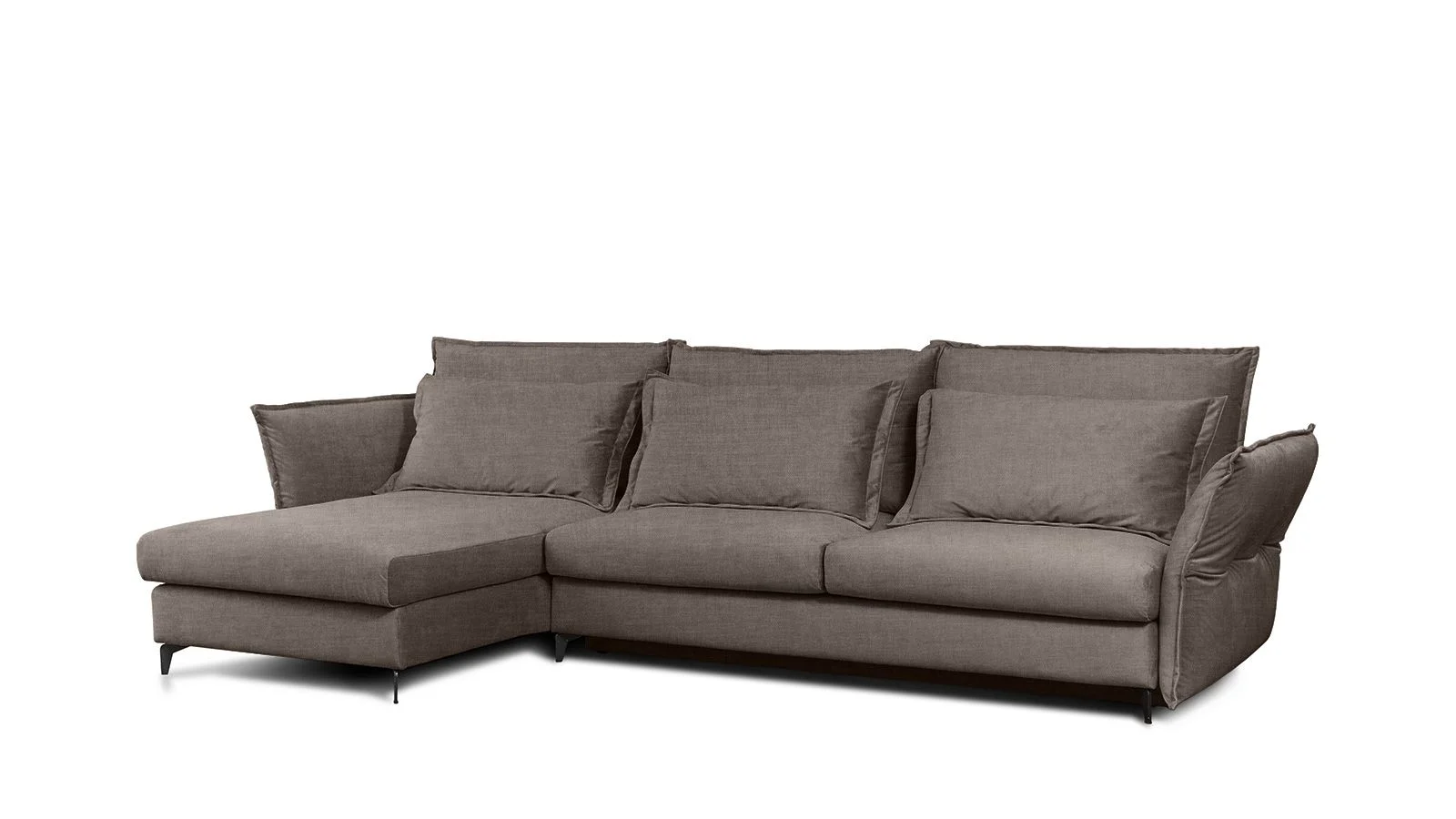 Coltar Living CARMEN Set-2, extensibil cu functie relaxare si depozitare, stanga, stofa maro Tarim 6, (318-342)x187x101, ext.283x140cm [2]