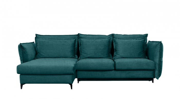 Coltar Living CARMEN Set-2, extensibil cu functie relaxare si depozitare, stanga, stofa Turquoise 15 Boston, (318-342)x187x101, ext.283x140cm [1]