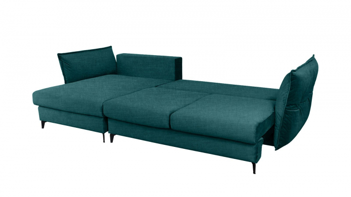 Coltar Living CARMEN Set-2, extensibil cu functie relaxare si depozitare, stanga, stofa Turquoise 15 Boston, (318-342)x187x101, ext.283x140cm [8]