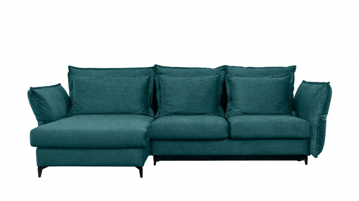 Coltar Living CARMEN Set-2, extensibil cu functie relaxare si depozitare, stanga, stofa Turquoise 15 Boston, (318-342)x187x101, ext.283x140cm [2]