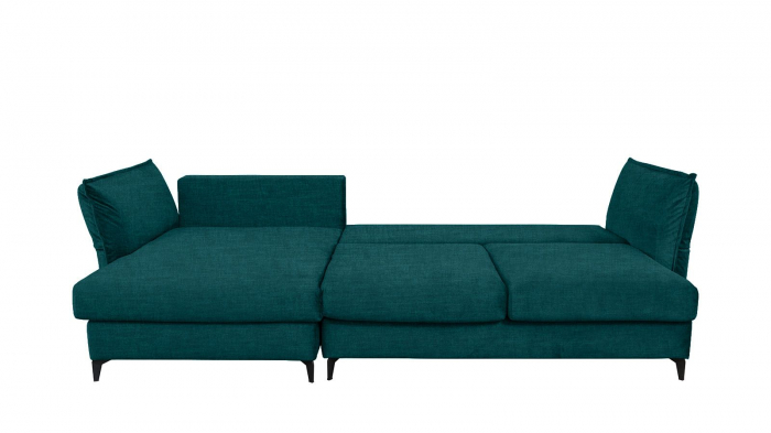 Coltar Living CARMEN Set-2, extensibil cu functie relaxare si depozitare, stanga, stofa Turquoise 15 Boston, (318-342)x187x101, ext.283x140cm [7]