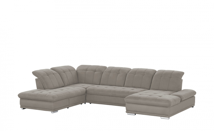 Coltar Living extensibil cu functie somn HOLIDAY OTM/SK-RE-3F-REC, stanga, stofa velvet silver F601, 386x265x86(102), ext.295x132cm [2]
