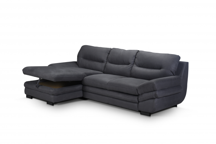 Coltar Living extensibil cu functie somn MM275 RAVENNA REC/BK-2F, stanga, stofa gri antracit C265, 270x166x90, ext.195x120cm [5]