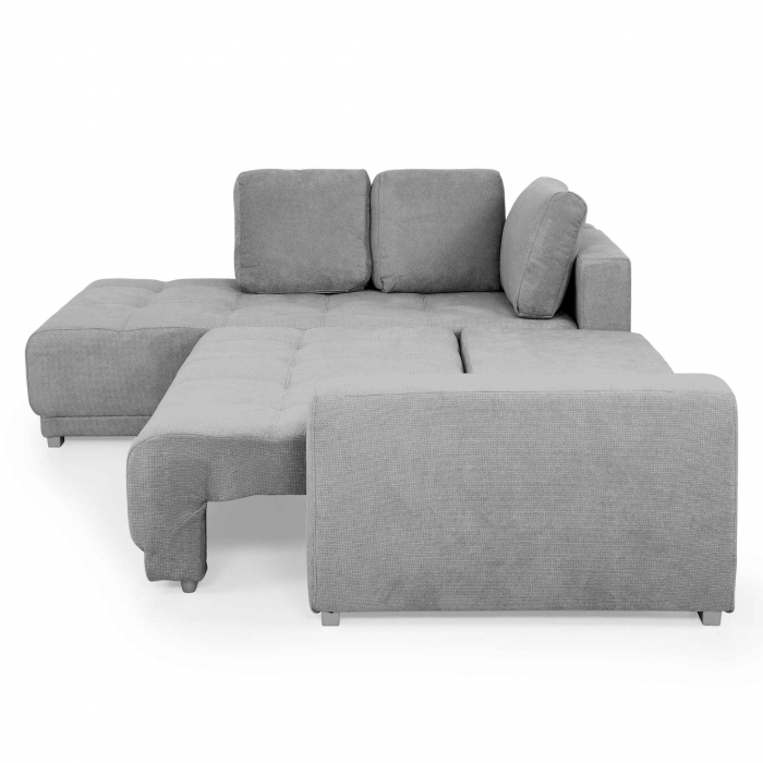 Coltar Living extensibil cu functie somn MM321 BOLERO OTM-2DL, stanga, stofa gri F001, 280x204x66(87), ext.230x130cm [5]