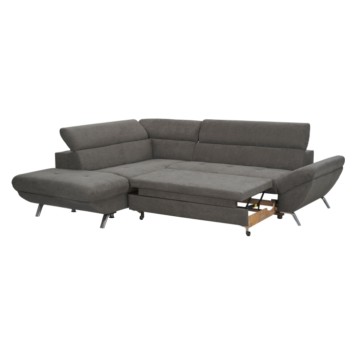 Coltar Living extensibil cu functie somn MM118 ESTELLE 2F-2HT KL, dreapta, stofa blue dark R452, 255x213x74(88), ext.175x120cm [3]