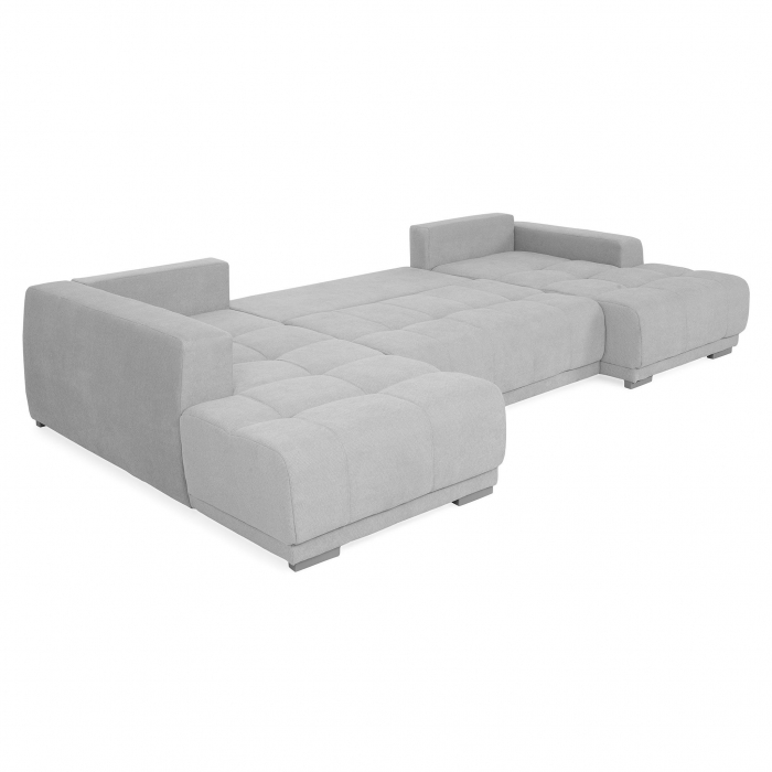 Coltar U pentru living, extensibil cu functie somn, MM321 BOLERO OTM-2DL-REC, stanga, stofa gri G002, 365x204x66(87), ext.313x130cm [4]