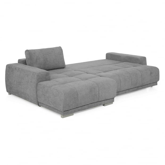 Coltar Living extensibil cu functie somn MM321 BOLERO REC-2DL, stanga, stofa gri F001, 280x165x66(87), ext.230x130cm [3]