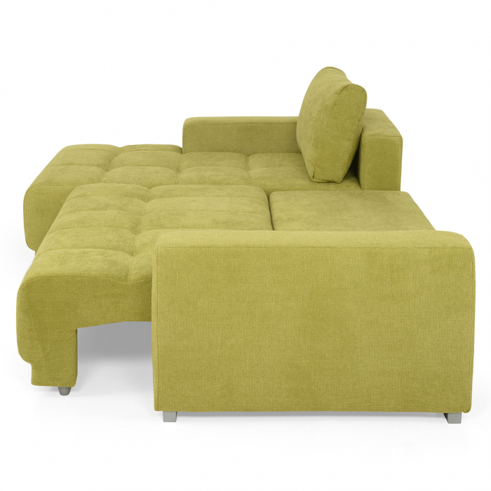 Coltar Living extensibil cu functie somn MM321 BOLERO REC-2DL, stanga, stofa verde F006, 280x165x66(87), ext.230x130cm [5]