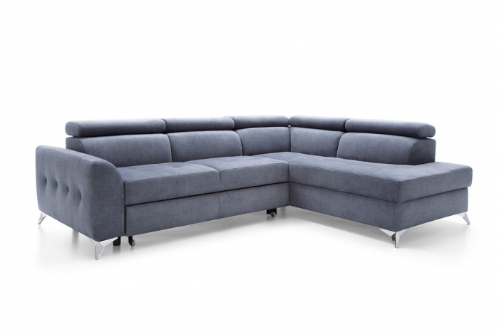 Coltar Living extensibil cu functie somn NAPOLI, dreapta,stofa gri letto 99, 268x(201/98)x(77-93), ext.201x130cm [5]