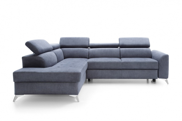 Coltar Living extensibil cu functie somn NAPOLI, stanga, stofa gri letto 99, 268x(201/98)x(77-93), ext.201x130cm [3]
