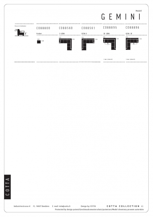 Coltar Living extensibil, functie somn GEMINI 3F-OTM,dreapta, stofa azure F011, 312x231x97, ext.228x127cm. [17]