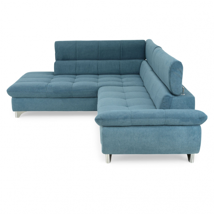 Coltar Living extensibil, functie somn GEMINI 3F-OTM,dreapta, stofa azure F011, 312x231x97, ext.228x127cm. [9]