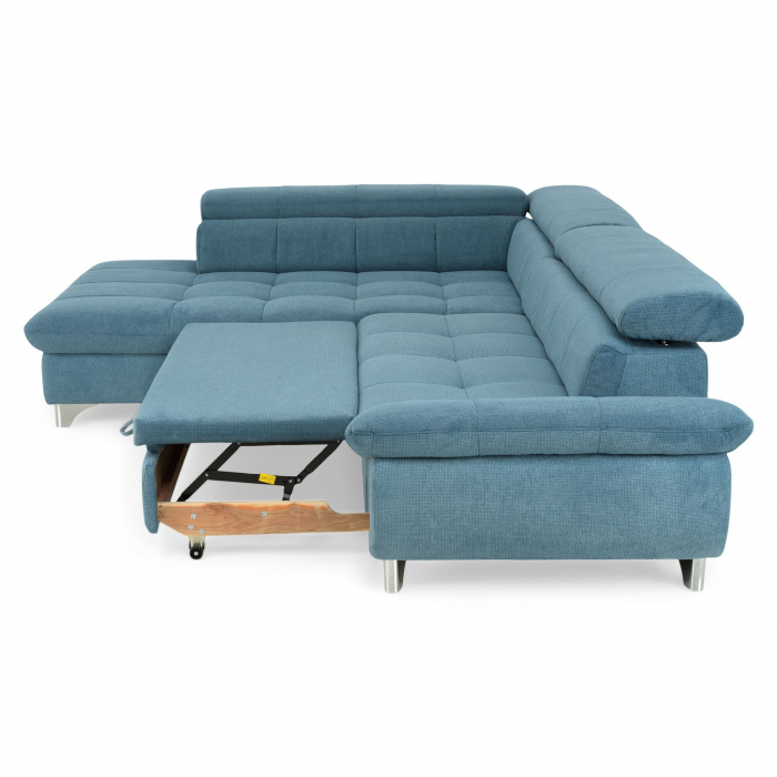 Coltar Living extensibil, functie somn GEMINI OTM-3F,stanga, stofa azure F011, 312x231x97, ext.228x127cm. [10]