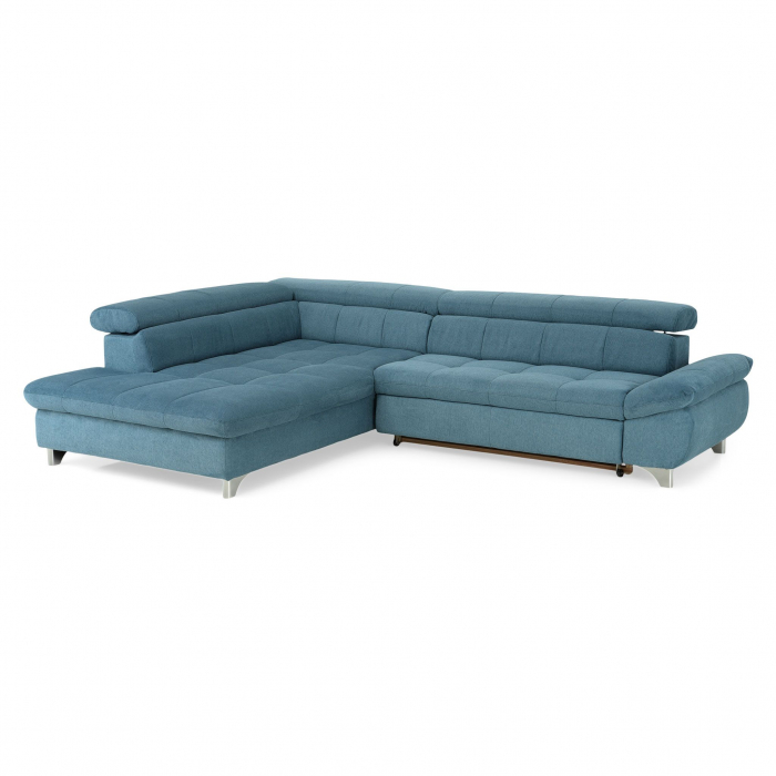 Coltar Living extensibil, functie somn GEMINI OTM-3F,stanga, stofa azure F011, 312x231x97, ext.228x127cm. [3]