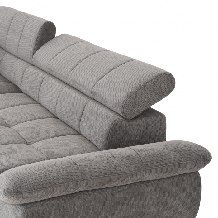 Coltar Living extensibil, functie somn GEMINI OTM-3F,stanga, stofa gri F001, 312x231x97, ext.228x127cm. [10]