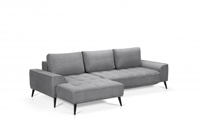 Coltar Living MM500 GOMERA REC-3DL, extensibil cu functie somn, relaxare si depozitare, stanga, stofa gri deschis G002, 291x168x(88-112), ext.234x136cm [4]