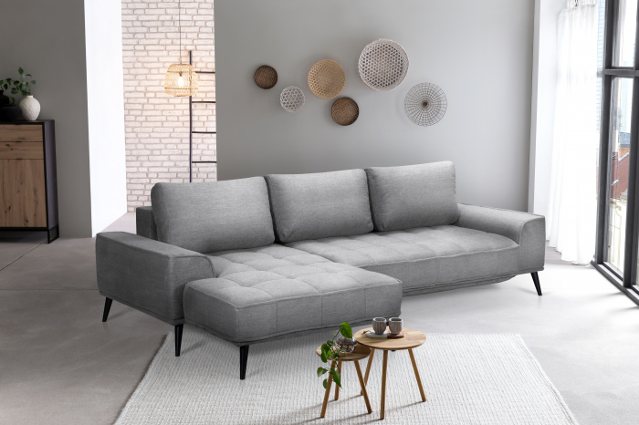 Coltar Living MM500 GOMERA REC-3DL, extensibil cu functie somn, relaxare si depozitare, stanga, stofa gri deschis G002, 291x168x(88-112), ext.234x136cm [8]