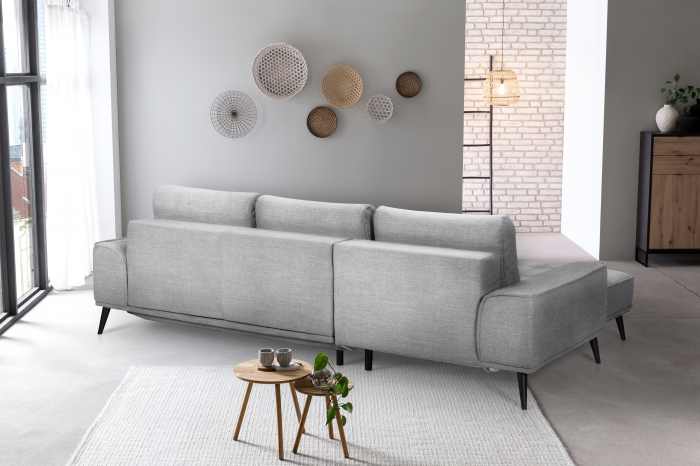 Coltar Living MM500 GOMERA REC-3DL, extensibil cu functie somn, relaxare si depozitare, stanga, stofa gri deschis G002, 291x168x(88-112), ext.234x136cm [11]