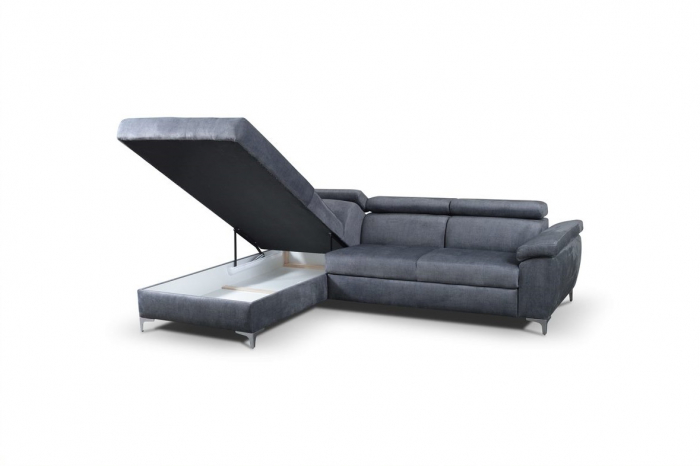 Coltar Living PALERMO, extensibil cu functie somn, stanga, stofa cloud 80, 272x(201/98)x(77-93), ext.201x130cm [3]