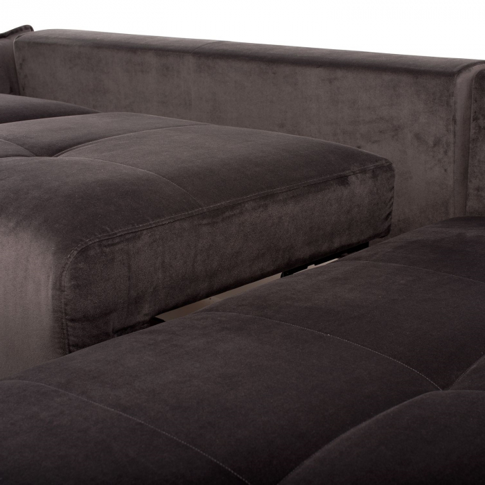 Coltar Living STAR, extensibil cu functie somn, relaxare si depozitare, dreapta, stofa maro Piano 16, (303-325)x186x100, ext.270x140cm [5]