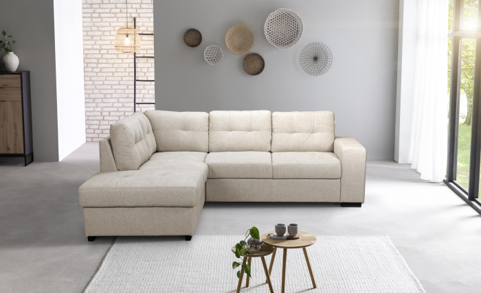 Coltar MM289 PIANO OTM/BK KL-2F pentru living, stanga, extensibil cu functie somn, stofa beige G008, 248x213x(73-89), ext.200x138cm [8]