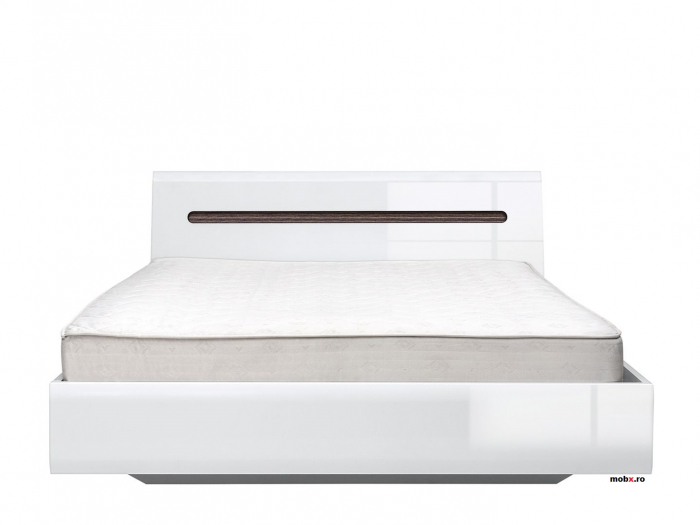 Dormitor AZTECA Set-A, (dulap 3U 180 + pat 160 + 2 noptiere 2S) culoare alb lucios. [4]