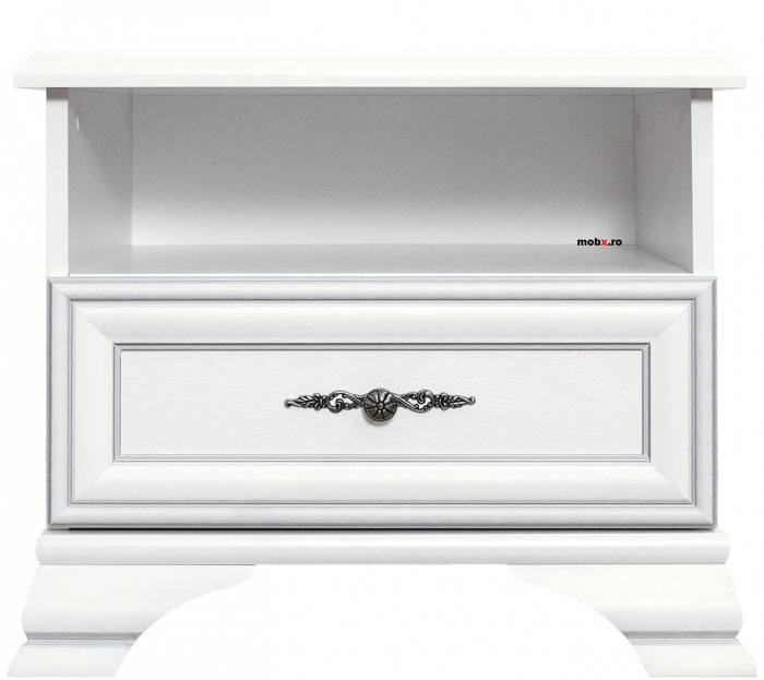 Dormitor IDENTO Set-E, (dulap 6U2S+ pat 160 + 2 noptiere 1S + comoda 2W3S1B + oglinda LUS 155) culoare alb. [24]