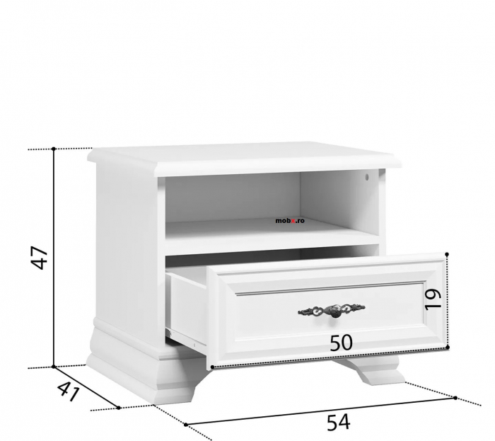 Dormitor IDENTO Set-E, (dulap 6U2S+ pat 160 + 2 noptiere 1S + comoda 2W3S1B + oglinda LUS 155) culoare alb. [11]