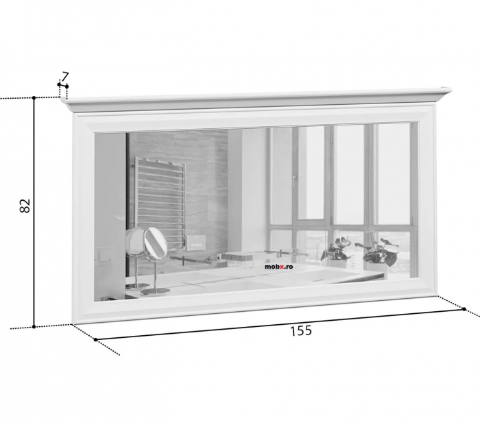 Dormitor IDENTO Set-E, (dulap 6U2S+ pat 160 + 2 noptiere 1S + comoda 2W3S1B + oglinda LUS 155) culoare alb. [13]