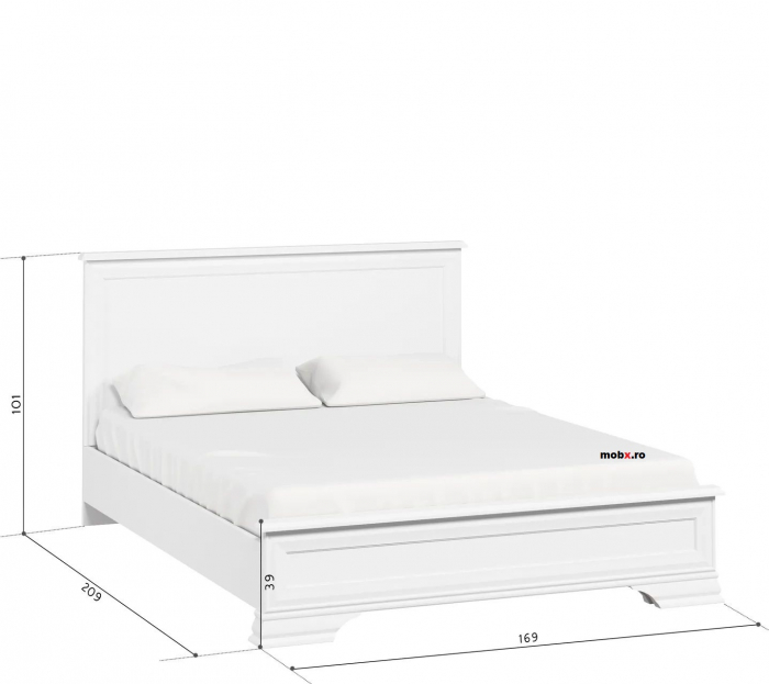 Dormitor IDENTO Set-E, (dulap 6U2S+ pat 160 + 2 noptiere 1S + comoda 2W3S1B + oglinda LUS 155) culoare alb. [10]