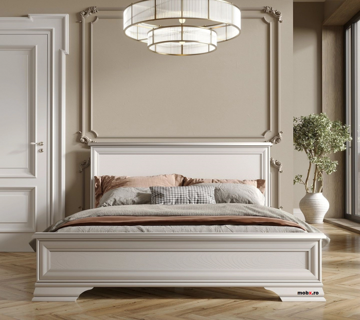 Dormitor IDENTO Set-E, (dulap 6U2S+ pat 160 + 2 noptiere 1S + comoda 2W3S1B + oglinda LUS 155) culoare alb. [19]