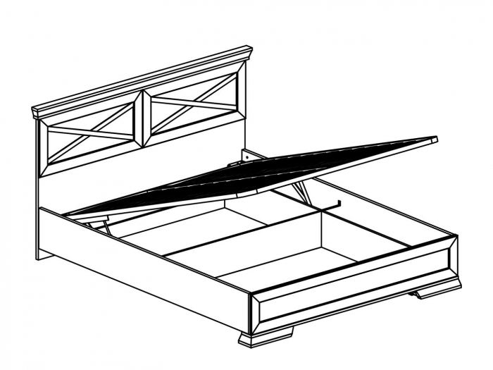 Dormitor MARSELLE Set-A, (dulap 6U2S 218 + pat 160 cu somiera rabatabila si container asternuturi + 2 noptiere 1S + comoda 4S + oglinda 98 cm), culoare alb frasin si stejar sonoma dark. [5]
