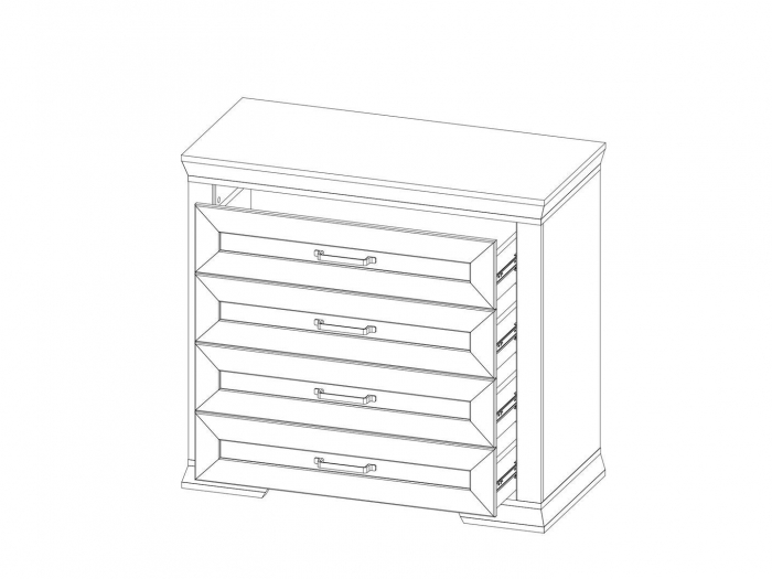 Dormitor MARSELLE Set-A, (dulap 6U2S 218 + pat 160 cu somiera rabatabila si container asternuturi + 2 noptiere 1S + comoda 4S + oglinda 98 cm), culoare alb frasin si stejar sonoma dark. [10]