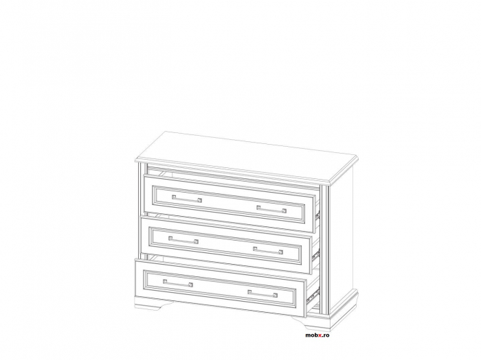 Dormitor STYLIUS Set-A, (dulap 3U4S 170 + pat 160 + 2 noptiere 2S + comoda 3S + oglinda 90cm) culoare pin siberian. [10]