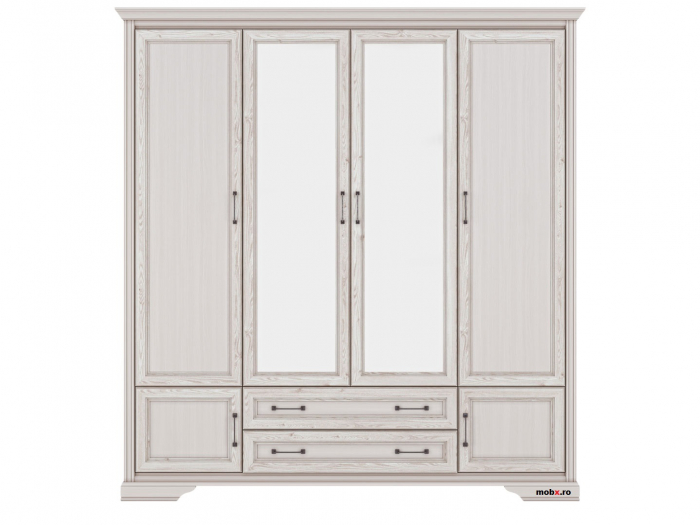 Dormitor STYLIUS Set-B, (dulap 6U2S 170 + pat 160 + 2 noptiere 2S + comoda 3S + oglinda 90cm) culoare pin siberian. [4]