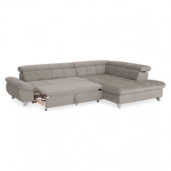 GEMINI Coltar extensibil, sezlong dreapta 3F-OTM, functie somn si relaxare, acoperire stofa crem savana F220, COTTA, 312x231x97, ext.228x127cm. [2]