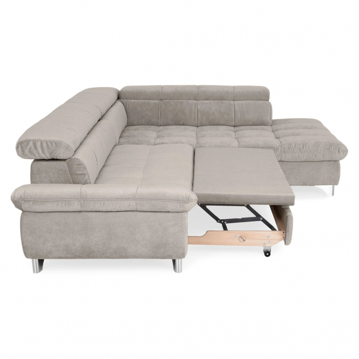 GEMINI Coltar extensibil, sezlong dreapta 3F-OTM, functie somn si relaxare, acoperire stofa crem savana F220, COTTA, 312x231x97, ext.228x127cm. [5]