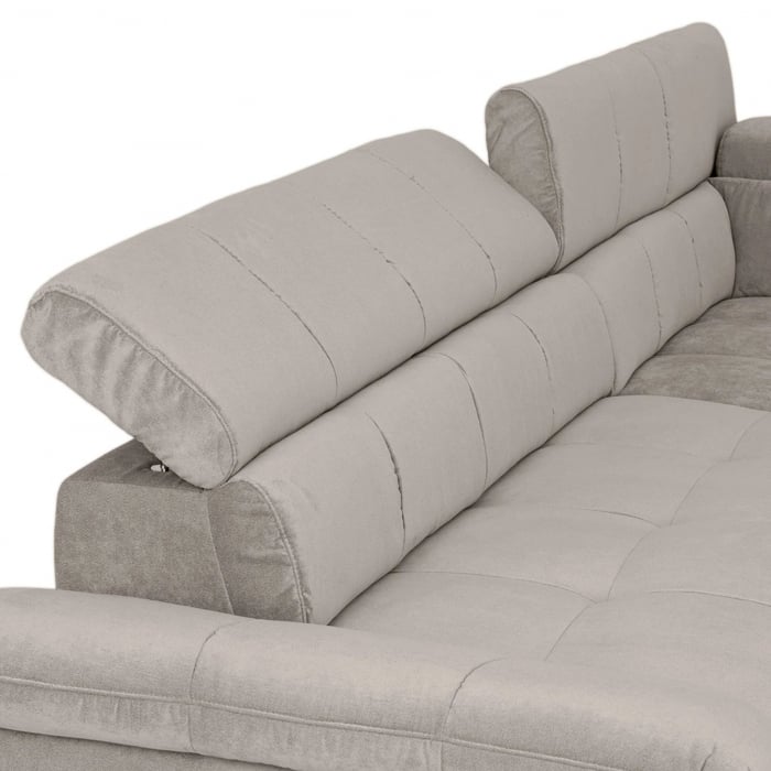 GEMINI Coltar extensibil, sezlong dreapta 3F-OTM, functie somn si relaxare, acoperire stofa crem savana F220, COTTA, 312x231x97, ext.228x127cm. [8]