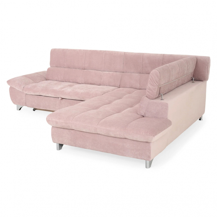 GEMINI Coltar extensibil, sezlong dreapta 3F-OTM, functie somn si relaxare, acoperire stofa roz F222, COTTA, 312x231x97, ext.228x127cm. [7]