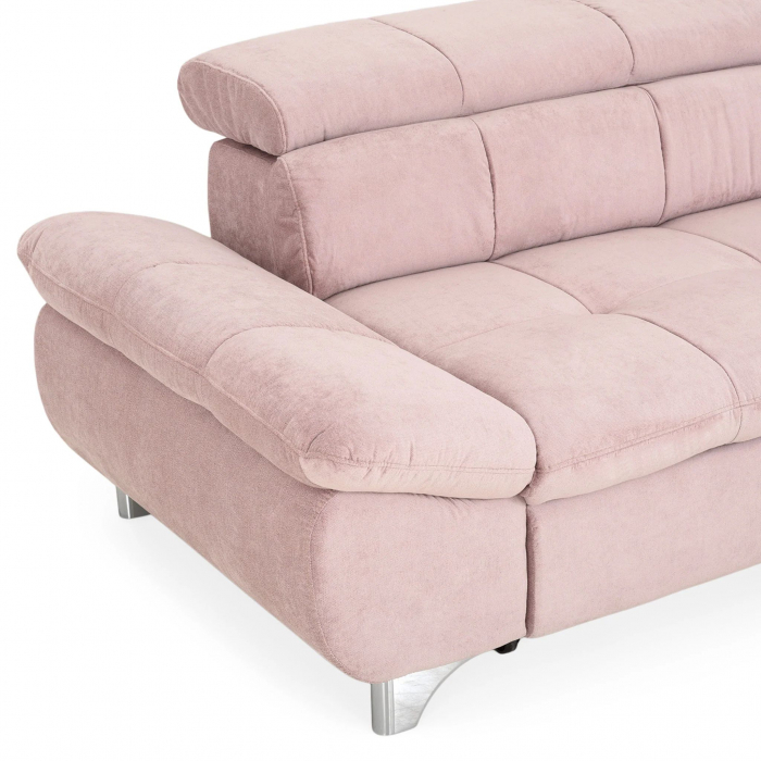 GEMINI Coltar extensibil, sezlong dreapta 3F-OTM, functie somn si relaxare, acoperire stofa roz F222, COTTA, 312x231x97, ext.228x127cm. [15]