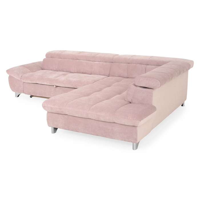 GEMINI Coltar extensibil, sezlong dreapta 3F-OTM, functie somn si relaxare, acoperire stofa roz F222, COTTA, 312x231x97, ext.228x127cm. [5]