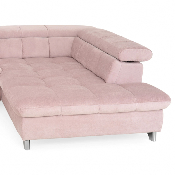 GEMINI Coltar extensibil, sezlong dreapta 3F-OTM, functie somn si relaxare, acoperire stofa roz F222, COTTA, 312x231x97, ext.228x127cm. [13]