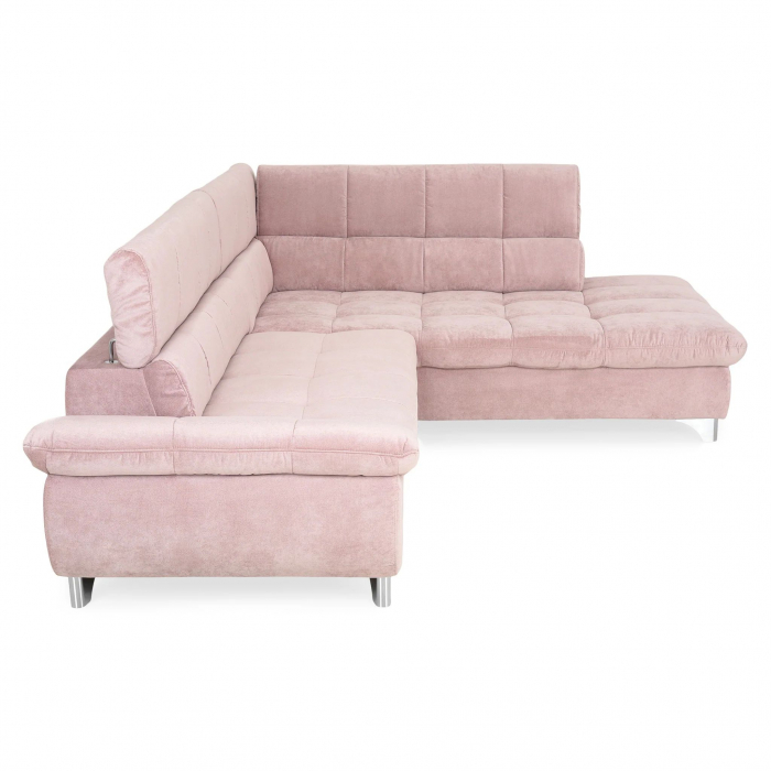 GEMINI Coltar extensibil, sezlong dreapta 3F-OTM, functie somn si relaxare, acoperire stofa roz F222, COTTA, 312x231x97, ext.228x127cm. [10]