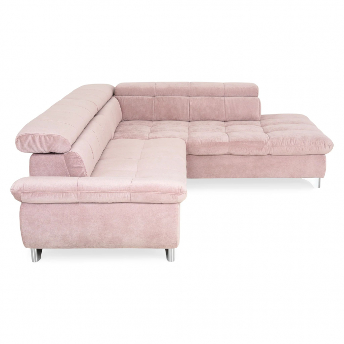 GEMINI Coltar extensibil, sezlong dreapta 3F-OTM, functie somn si relaxare, acoperire stofa roz F222, COTTA, 312x231x97, ext.228x127cm. [8]