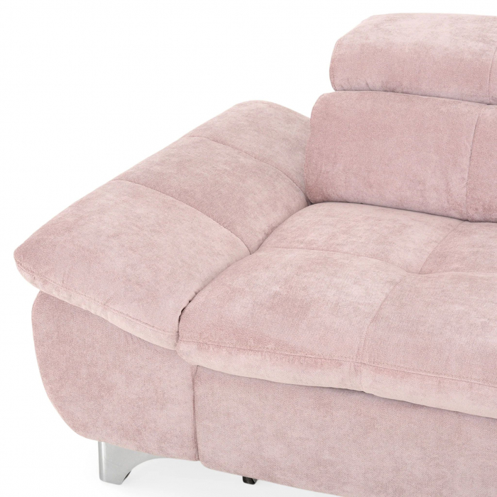 GEMINI Coltar extensibil, sezlong dreapta 3F-OTM, functie somn si relaxare, acoperire stofa roz F222, COTTA, 312x231x97, ext.228x127cm. [14]