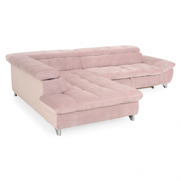 GEMINI OTM-3F, COTTA, colta extensibil, functie somn, sezlong stanga, roz F222, 312x231x97, ext.228x127cm. [5]