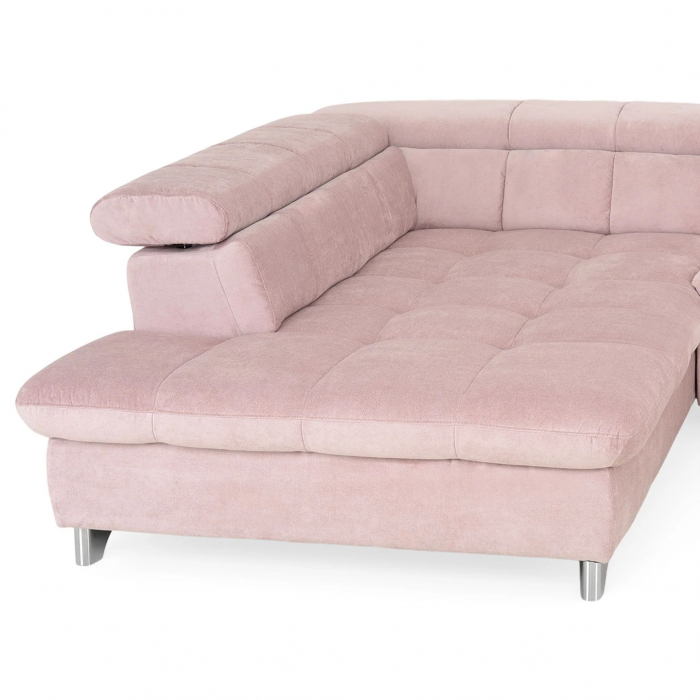 GEMINI OTM-3F, COTTA, colta extensibil, functie somn, sezlong stanga, roz F222, 312x231x97, ext.228x127cm. [13]